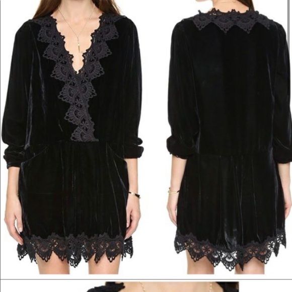 Free People Velvet Dreams Tunic Black Dress Size Small - Picture 11 of 14